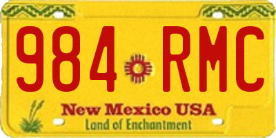 NM license plate 984RMC