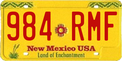 NM license plate 984RMF
