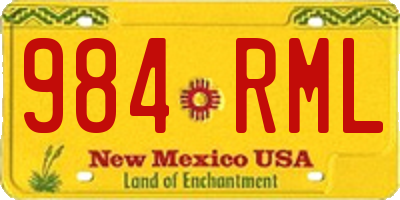 NM license plate 984RML
