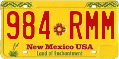 NM license plate 984RMM