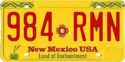 NM license plate 984RMN