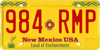 NM license plate 984RMP