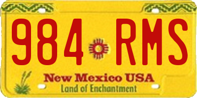 NM license plate 984RMS