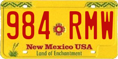 NM license plate 984RMW