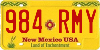NM license plate 984RMY