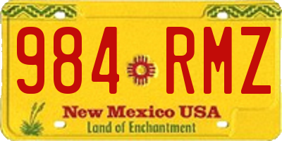 NM license plate 984RMZ