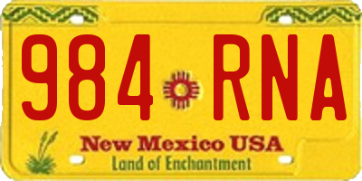 NM license plate 984RNA