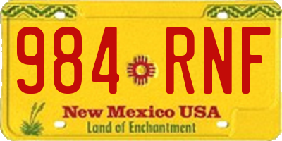 NM license plate 984RNF