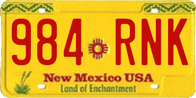 NM license plate 984RNK