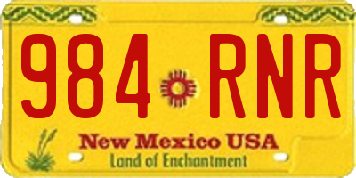 NM license plate 984RNR