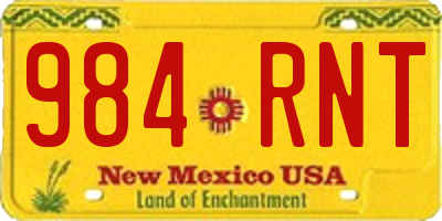 NM license plate 984RNT
