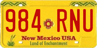 NM license plate 984RNU
