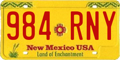 NM license plate 984RNY