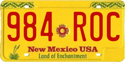 NM license plate 984ROC