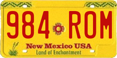 NM license plate 984ROM