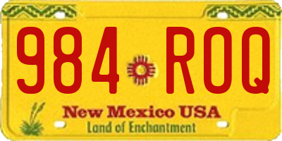 NM license plate 984ROQ