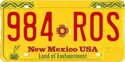 NM license plate 984ROS
