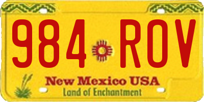 NM license plate 984ROV
