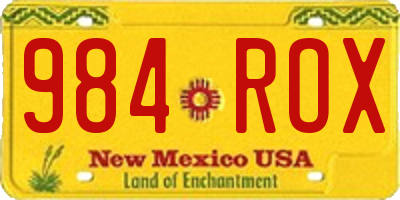 NM license plate 984ROX