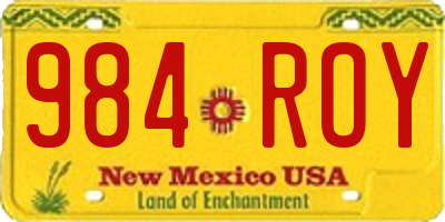 NM license plate 984ROY