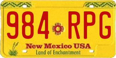 NM license plate 984RPG
