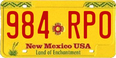 NM license plate 984RPO