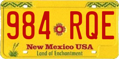 NM license plate 984RQE