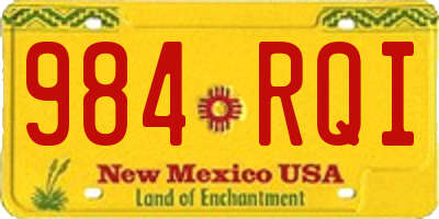 NM license plate 984RQI