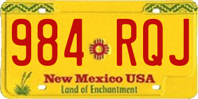 NM license plate 984RQJ