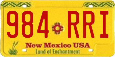 NM license plate 984RRI