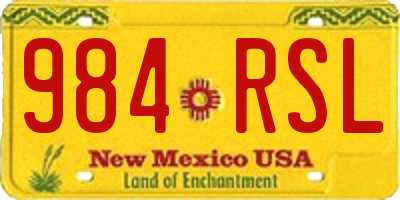NM license plate 984RSL