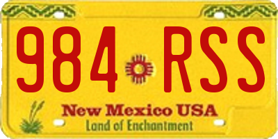 NM license plate 984RSS