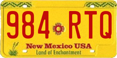 NM license plate 984RTQ