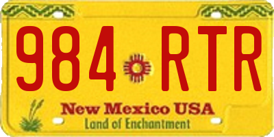 NM license plate 984RTR