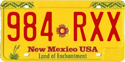 NM license plate 984RXX