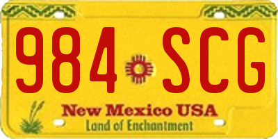 NM license plate 984SCG