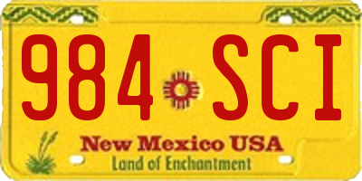 NM license plate 984SCI
