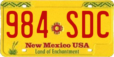 NM license plate 984SDC
