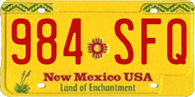 NM license plate 984SFQ