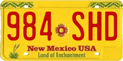 NM license plate 984SHD