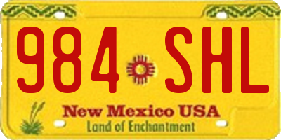 NM license plate 984SHL