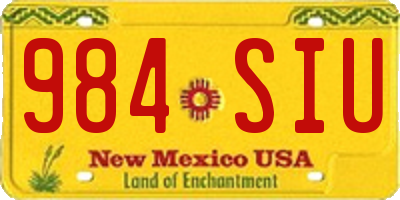 NM license plate 984SIU