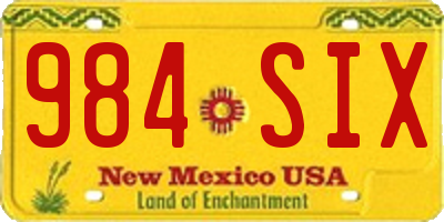 NM license plate 984SIX