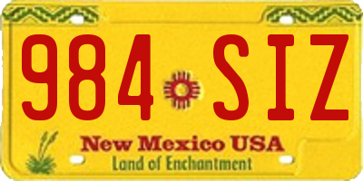NM license plate 984SIZ
