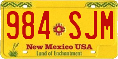 NM license plate 984SJM