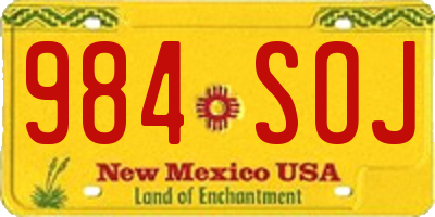 NM license plate 984SOJ