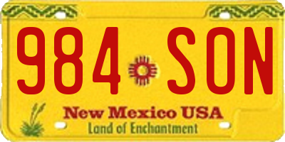 NM license plate 984SON