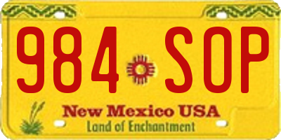 NM license plate 984SOP