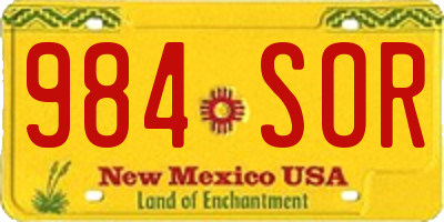 NM license plate 984SOR