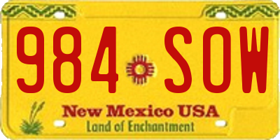 NM license plate 984SOW